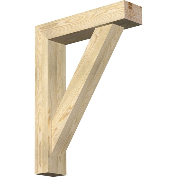 Ekena Millwork Traditional Block Rough Sawn Bracket w/ Offset Brace, Douglas Fir, 6"W x 26"D x 34"H BKT0604X26X34TRA05RDF - main